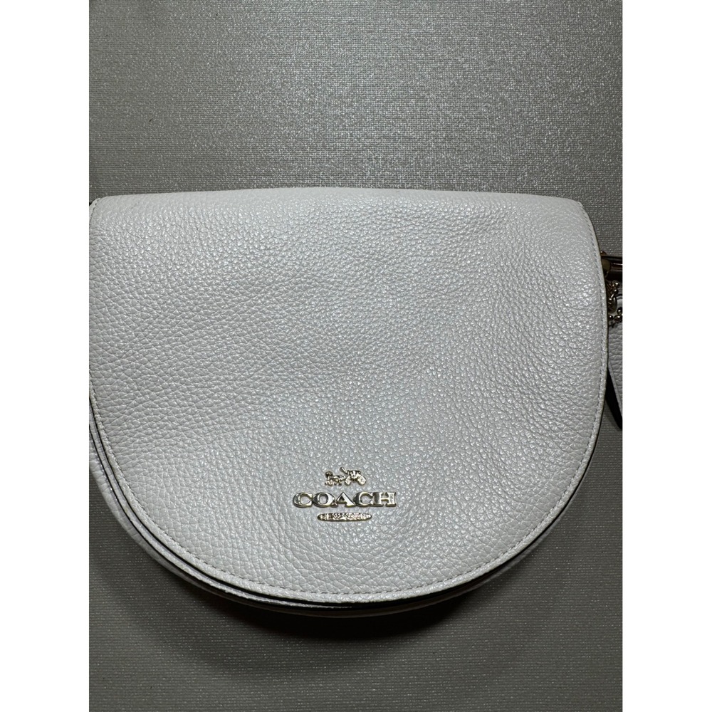 Coach Ellen Crossbody Bag Chalk White Pebbled Leather C1432 Gold Hardware - Picture 2 of 9